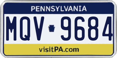 PA license plate MQV9684