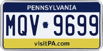 PA license plate MQV9699