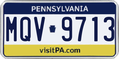 PA license plate MQV9713
