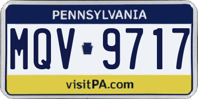 PA license plate MQV9717