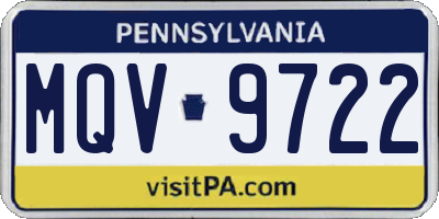 PA license plate MQV9722