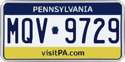 PA license plate MQV9729