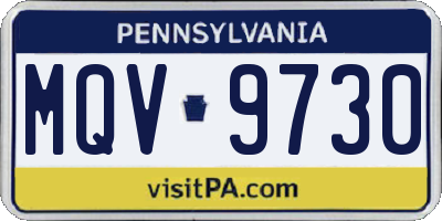 PA license plate MQV9730