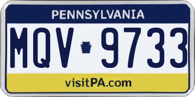 PA license plate MQV9733