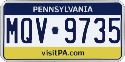 PA license plate MQV9735