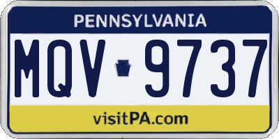 PA license plate MQV9737