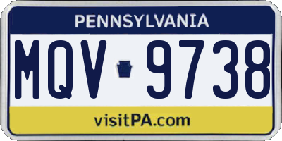 PA license plate MQV9738