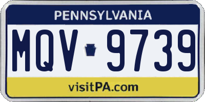 PA license plate MQV9739