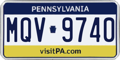 PA license plate MQV9740