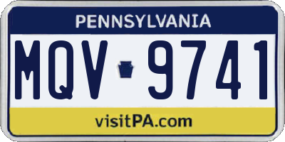 PA license plate MQV9741