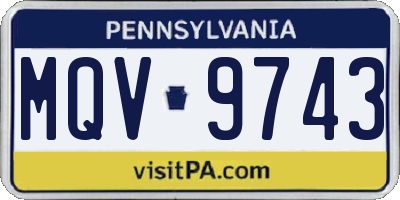 PA license plate MQV9743