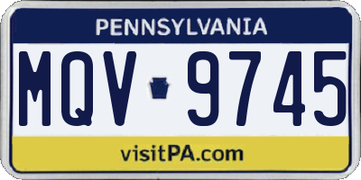 PA license plate MQV9745