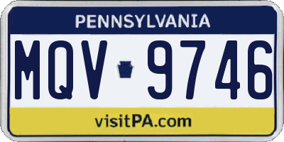PA license plate MQV9746