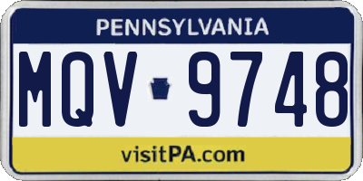PA license plate MQV9748