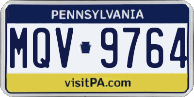 PA license plate MQV9764