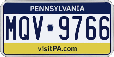 PA license plate MQV9766
