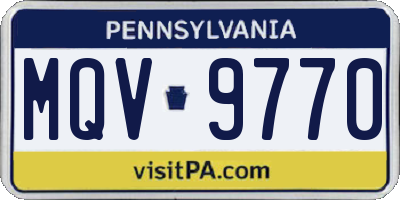 PA license plate MQV9770
