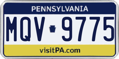 PA license plate MQV9775