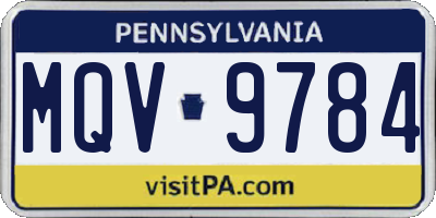 PA license plate MQV9784