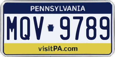 PA license plate MQV9789