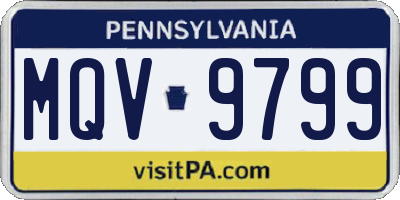 PA license plate MQV9799