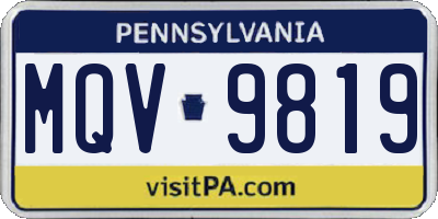 PA license plate MQV9819