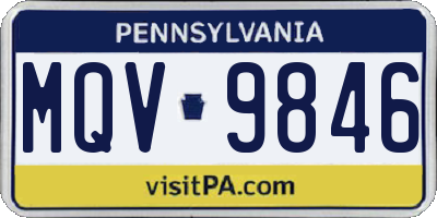 PA license plate MQV9846