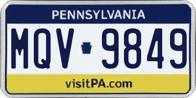 PA license plate MQV9849