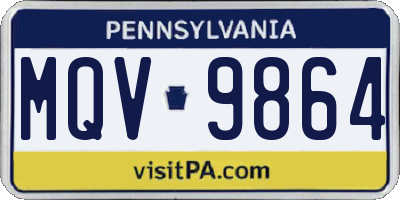 PA license plate MQV9864
