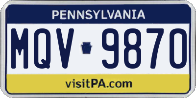 PA license plate MQV9870