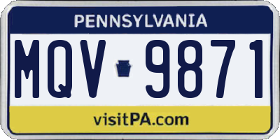 PA license plate MQV9871