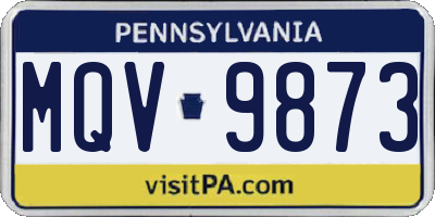 PA license plate MQV9873