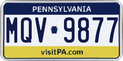PA license plate MQV9877