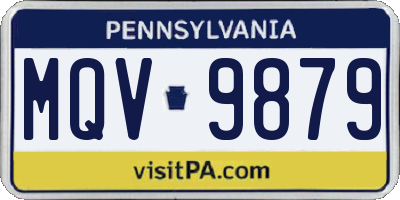 PA license plate MQV9879