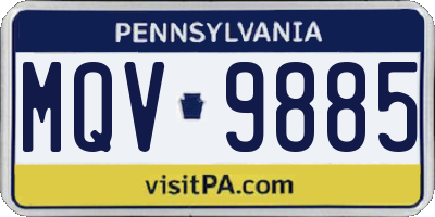 PA license plate MQV9885