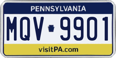 PA license plate MQV9901