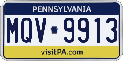 PA license plate MQV9913
