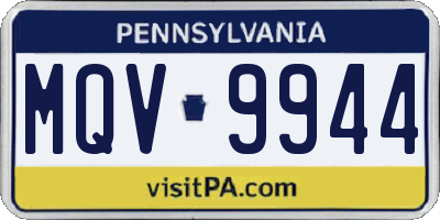 PA license plate MQV9944