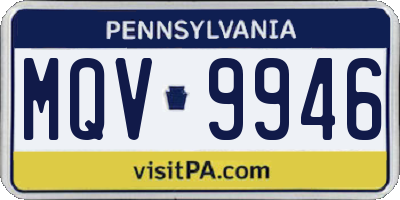 PA license plate MQV9946