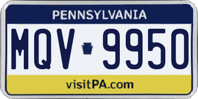 PA license plate MQV9950