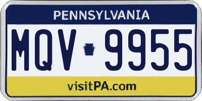 PA license plate MQV9955