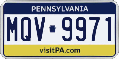 PA license plate MQV9971