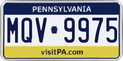 PA license plate MQV9975