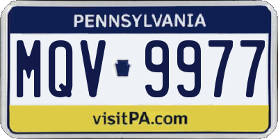 PA license plate MQV9977
