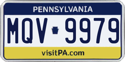 PA license plate MQV9979