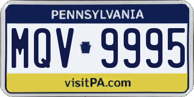 PA license plate MQV9995
