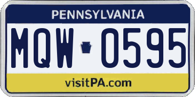 PA license plate MQW0595