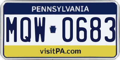 PA license plate MQW0683