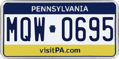 PA license plate MQW0695
