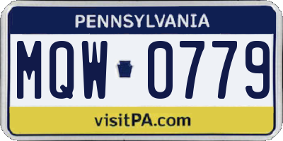 PA license plate MQW0779